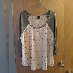 Torrid Cherries 3/4 Sleeve Blouse